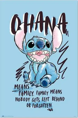 Produktbild von Disney Stitch Ohana Animationsfilm Poster lizenziert mit Echtheitssiegel 61x91,5 cm