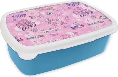 Produktbild von KitchenYeah® Lunchbox Brotzeit Brotdose 17x11 cm Mädchen - Teenager - Rosa - Zitate - Muster Kinder Brotzeitdose - Lunch - Kunststoff - Brotbüchse - Sandwichbox - Lunchbox für Kinder