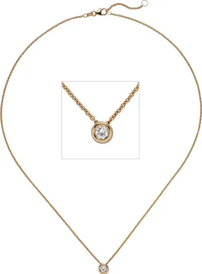 Produktbild von JOBO Collier Kette mit Anhänger 585 Gold Rotgold 1 Diamant Brillant 0,25 ct. 45 cm