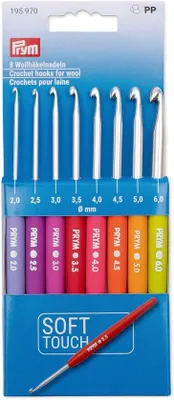 Obrázek produktu pro Sada háčků s měkkou rukojetí 2–6 mm, 8 kusů, pro pohodlné háčkování
