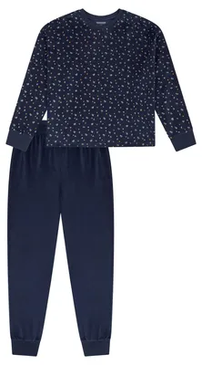 Productafbeelding van Schiesser meisjes pyjama, donkerblauw, maat 152