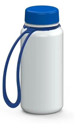 Image de Gourde de 400 ml - Gourde en Tritan anti-fuites avec dragonne - idéale pour l'école, le sport et les loisirs - blanc/bleu