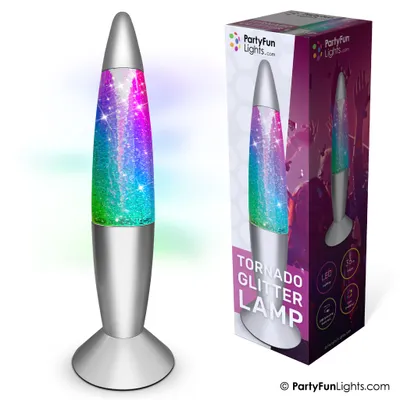 Obrázok produktu pre PartyFunLights - Tornádo blikajúce svetlo - zmena farby - strieborné - funguje na 3 batérie AA - pripojenie USB