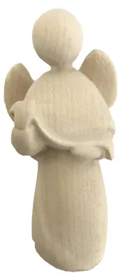 Engel Gloria aus Holz, 16 cm, natur, Krippenfigur