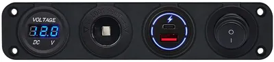 Produktbild von ProRide 12-24V USB/USB-C Einbau-Kfz-Ladegerät 2 Anschlüsse 65W Blau