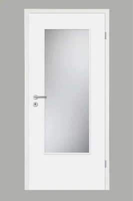 Produktbild von Pertura Zimmertür Soley weiß lackiert (ähnlich RAL 9010) 86,0x198,5 cm mit Lichtausschnitt G3 Rechts (ohne Glas)