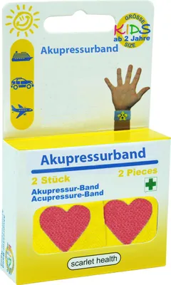 Produktbild von scarlet health | Akupressurband »Sea«, 1 Paar elastische Armbänder zur Anwendung am Handgelenk, für Kinder & Erwachsene – diskreter Reisebegleiter, Farbe:Herz