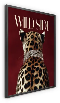 Immagine prodotto di STYLER, quadro decorativo da parete, 49x68 cm, con immagine di una pantera, stile diamante. Immagine di un animale, poster, quadro con cornice, decorazione per la parete, ideale per soggiorno o camera da letto