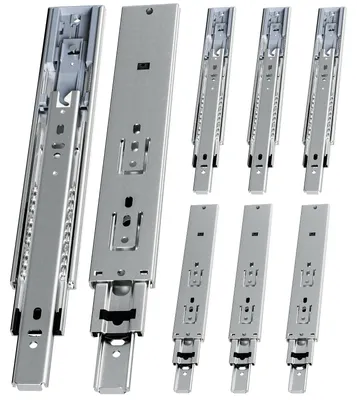 Obrázek produktu pro ISOISL 4 páry posuvných ližin do zásuvek, délka 250 mm, s tlumením, plný výsuv, 3dílné, tiché kuličkové ložiska, vhodné pro nábytek a zásuvky