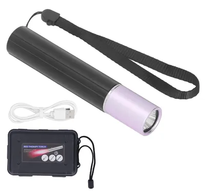 Image de Lampe de poche à lumière rouge, 630 nm, 660 nm, 850 nm, lampe de poche portable pour soulager les douleurs articulaires et musculaires