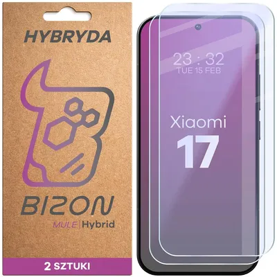 Produktbild von 2x Flexibles Hybridglas für Xiaomi 17, Bizon Hybrid Mule Duo