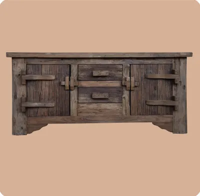 Produktbild von Altholz Kommode Lombok Vintage Massiv Teakholz Möbel Handarbeit Antik 3