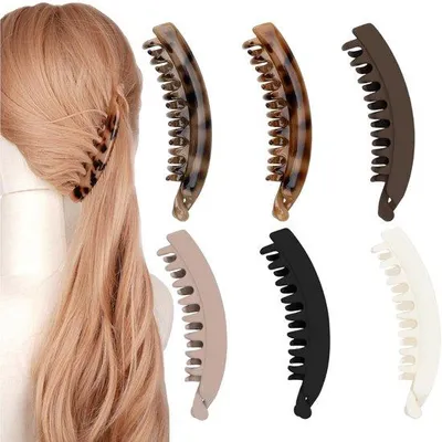 Produktbild von Vintage Haarclips, Dicke Bananenhaarclips, Haarclips Paardenstaart, Bananenhaarclips für Frauen und Mädchen
