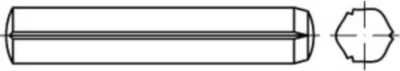 Produktbild von ISO 8740 Zylinderkerbstifte mit Fasen Stahl 6 x 28 S 100 Stk