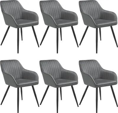Produktbild von tectake® Esszimmerstuhl Marilyn gepolstert, in Samtoptik, gesteppt 58 x 62 x 82 cm