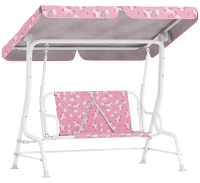 Image de Hammac de jardin, sangles de sécurité, toit réglable, rose