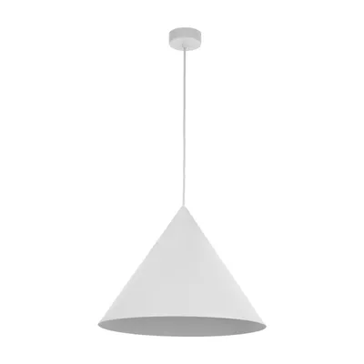 Produktbild von Hängelampe Metall E27 rund Ø 50 cm H: max. 170 cm Weiß Retro Pendelleuchte
