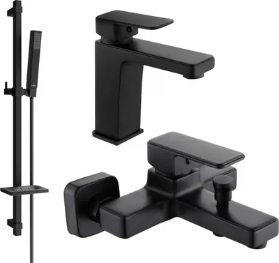Produktbild von Mexen Cetus DQ77 Badewannenset, Schwarz - 744303DQ77-70
