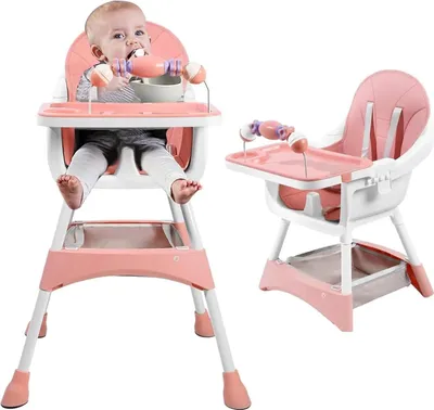 Immagine prodotto di Seggiolone, facile da pulire, regolabile in altezza, rosa