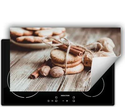 Produktbild von DarHaus Herdabdeckplatte 90x52 cm Anti Rutsch Matte Aufrollbar, Holz  - Gewürze