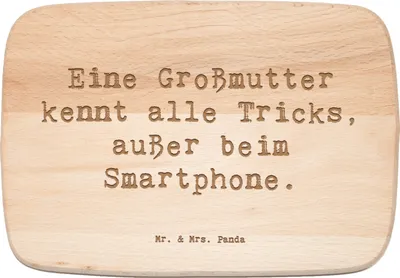 Produktbild von Mr. & Mrs. Panda vesperbrett Spruch Großmutter Tricks - Transparent - Geschenk, Liebe zur, Humor, Holzbrett, Verwandte, massivholzbrett, Technologie, Schneidebrett, für