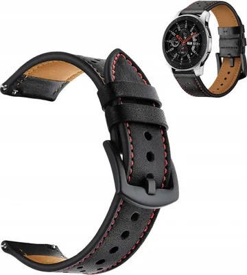 Produktbild von Lederarmband für Amazfit BIP/GTS/GTR 42 mm (Schwarz)