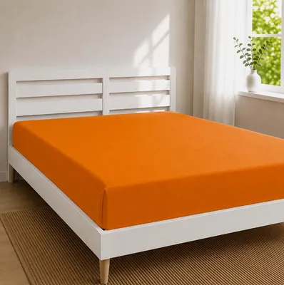 Produktbild von Jersey Spannbettlaken 2er Set 100 % Baumwolle 135 g/m² bis 30 cm Steghöhe,140 x 200 cm,Orange