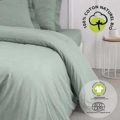 Image de Housse de couette, 220 x 240 cm, 100% Coton 57 fils, Organic Celadon, Lit 2 personnes