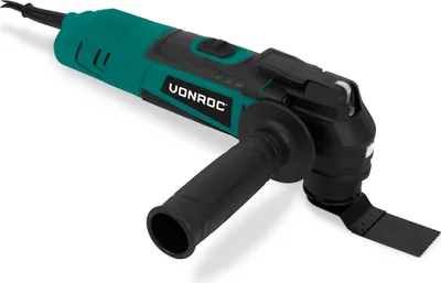 Produktbild von Vonroc Oszillierendes Multitool 350W – Variable Geschwindigkeit 12.000 – 22.000 U/min. – Inkl. Schleifteller, Klinge für Eintauchschnitte, Schaberklinge und Adapter für Staubabsaugvorrichtung