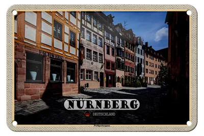Produktbild von Blechschild Städte Nürnberg Weißgebergasse 18x12cm Geschenk Schild