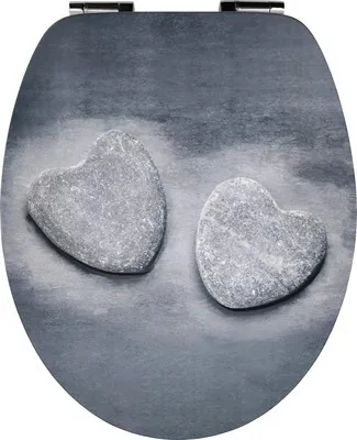 Produktbild von form&style WC-Sitz Stone Heart mit Absenkautomatik grau