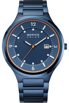 Produktbild von Bering Herren Uhr Armbanduhr Edelstahl blau 14442-797 Solar