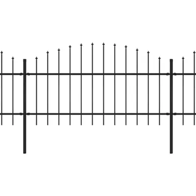 Produktbild von vidaXL Gartenzaun mit Speerspitze Stahl 892,5 x 125 cm Schwarz