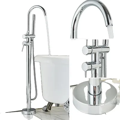 Produktbild von Badewannenarmatur, langlebiges Messing, Einhebel-Design, Chrom