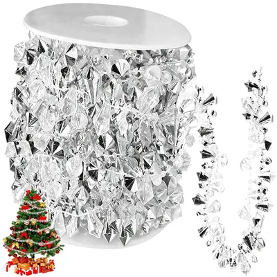 Productafbeelding van Kerstdecoratieketting - 5 meter lang, zilver