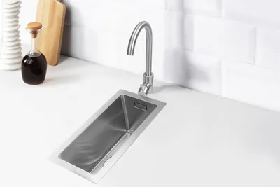 Immagine prodotto di Spoelbak – Acciaio inossidabile – 16,5 x 38,5 cm, insonorizzato, profondità 20 cm