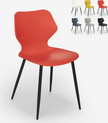 Produktbild von Stuhl in modernem Design Polypropylen Metall Esszimmer Restaurant Ladysmith - Rot