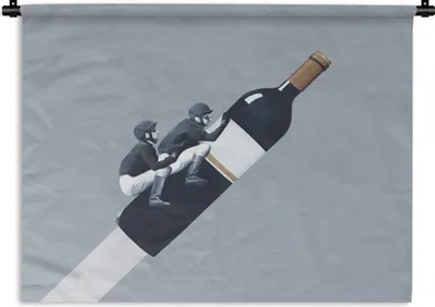 Produktbild von MuchoWow® Wandteppich Wandbehang Flasche - Männer - Vintage 150x112.50 cm Tapisserie Dekoration Wandtuch - Wanddecke - Wandteppiche