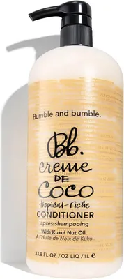 Produktbild von Bumble And Bumble Creme de Coco Conditioner for Rich Moisture, trockenes Haar, Alle Farben, Feuchtigkeitsspendend, 1000 ml, Flasche, Water\Aqua\Eau, Cetearyl Alcohol, Glycerin, Stearalkonium Chloride, Behentrimonium Methosulfate,...