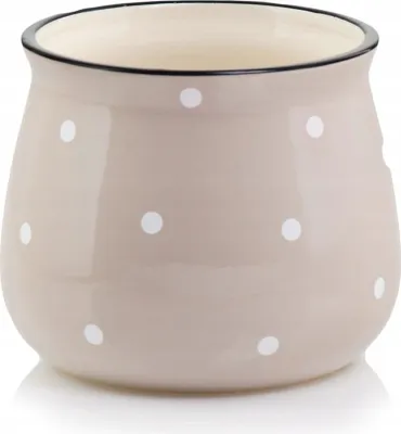 Obrázek produktu pro Keramický květináč s krémovými puntíky 10 x 13 cm