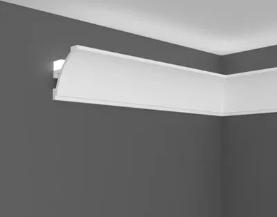 Produktbild von PROVISTON | Lichtleiste | Indirekte Beleuchtung | Deckenleiste | 45 x 52 x 2000 mm | Polymer | Weiß | Hochwertig | Stuckleiste | Modern | Robust | Langlebig | Stoßfest | 2 Meter
