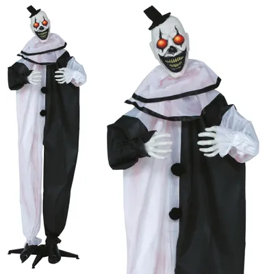 Produktbild von Animatronic Terrorclown 205 cm Halloween Deko mit Licht, Sound & Bewegung, Größe: 205 cm