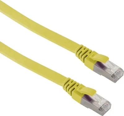 Produktbild von RJ45 Flachkabel m. CAT 7 Rohkabel slim gelb 10m