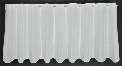 Produktbild von Gardinen Kranzusch Scheibengardine in schlichter Käseleinenoptik 50x96 cm H/B weiß Bistrogardine Vorhang Küche 1er Pack
