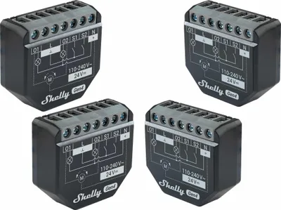 Produktbild von SHELLY WLAN-Schaltaktor 2PM Gen4, 2 Kanal, WLAN, Matter, Bluetooth, 4 Stück