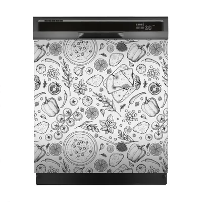 Produktbild von Aufkleber sticker 60x60 cm Dekorative folie Spülmaschine - Lebensmittel Kochen Gemüse