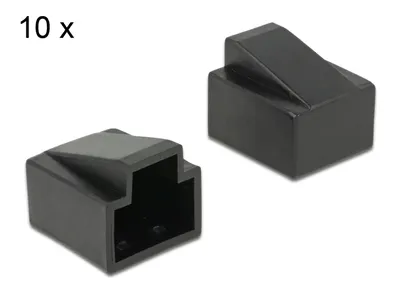 Produktbild von DeLOCK RJ45, 10x, Kabelschuh, Schwarz, RJ-45, 10 Stück(e)