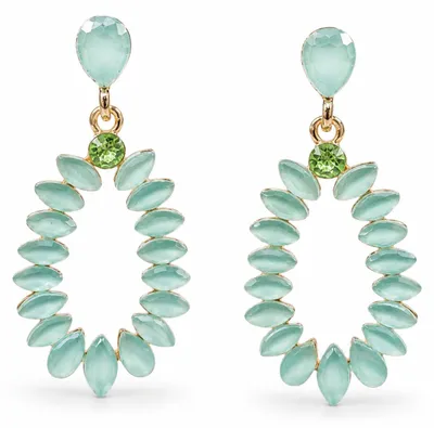 Produktbild von Ohrringe Orhhänger tropfenform Farben  Cat-Eye Stones Sweet7.Farbe:Mintgrün