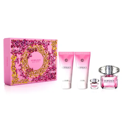Produktbild von Versace Bright Crystal Eau de Toilette 90ml + Eau de Toilette 5ml + Duschgel 100ml + Körperlotion 100ml