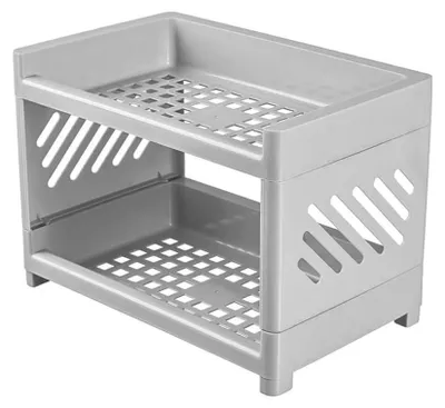 Schreibtisch-Organizer 2er Set, grau, PP, 24,5x16x15 cm